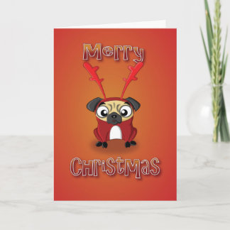 pug - disfraz de reno - feliz navidad