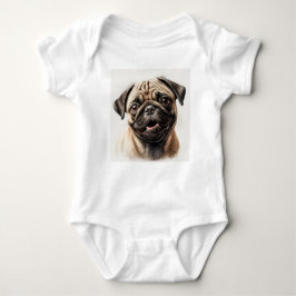 Pug Dog Baby Jersey Bodysuit