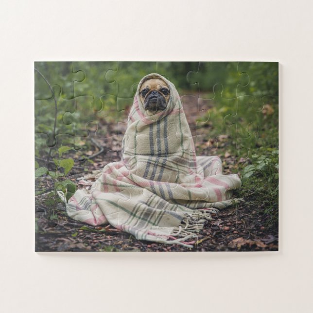 PUG DOG FUNNY JIGSAW PUZZLE FÁCILMENTE PEZ SOBRESI (Horizontal)