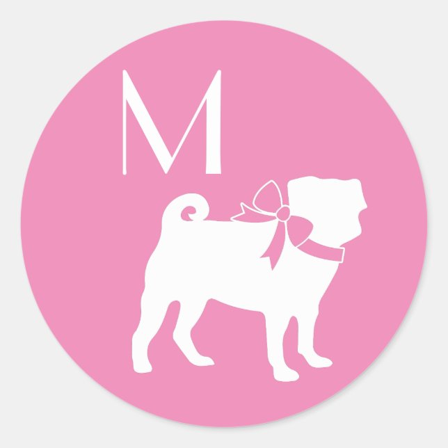 Pug Dog Puppy Classic Round Pegatina (Anverso)