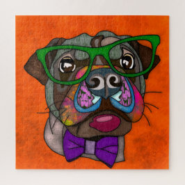 Pug en gafas de sol cara fea Rompecabezas