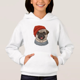 Pug en gorra rojo