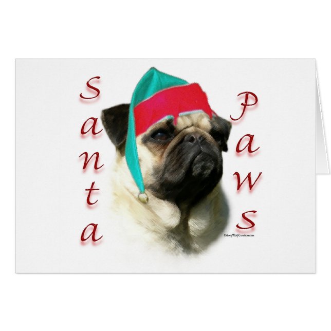 Pug (fawn) Santa Paws (Anverso (Horizontal))