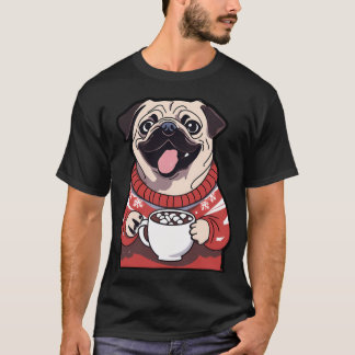Pug Festivo con Chocolate Caliente en Suéter de Na