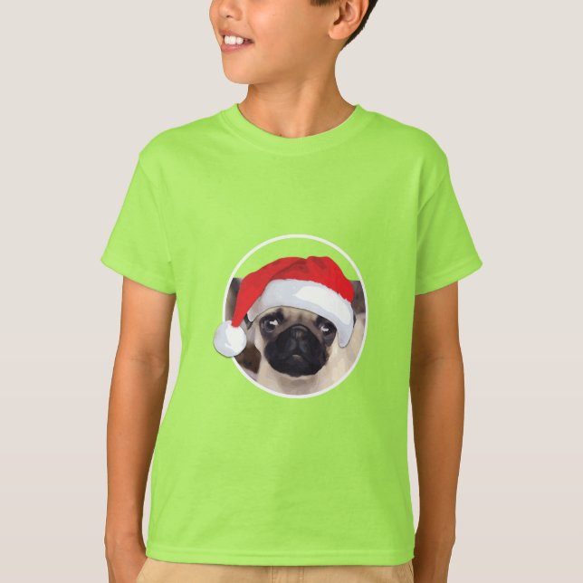 Pug navidades - Camiseta básica para niños (Anverso)