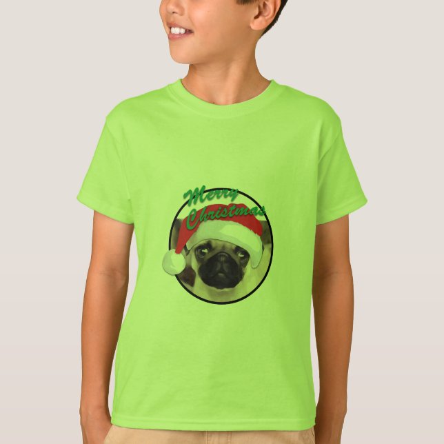 Pug navidades - Camiseta básica para niños (Anverso)