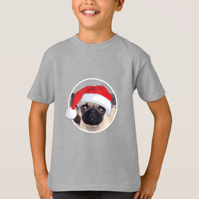 Pug navidades - Camiseta básica para niños (Anverso)