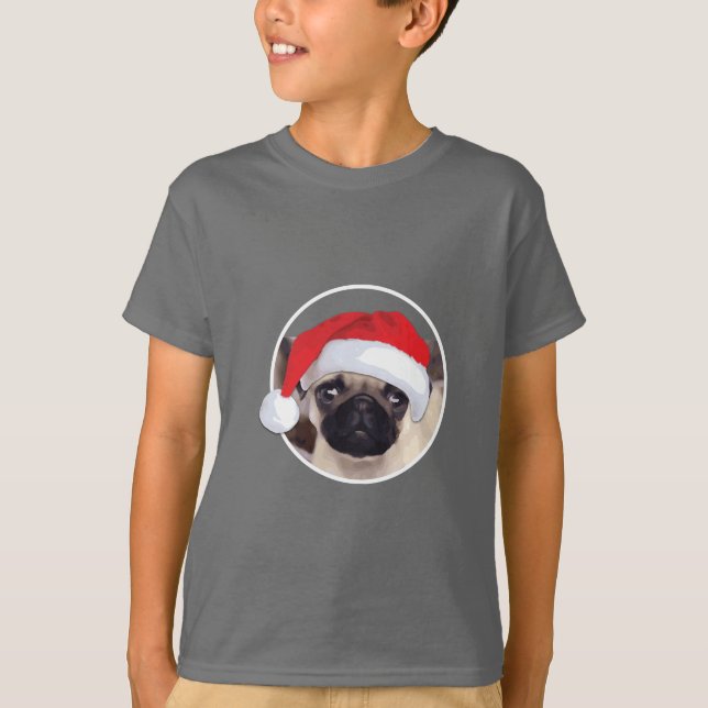 Pug navidades - Camiseta básica para niños (Anverso)