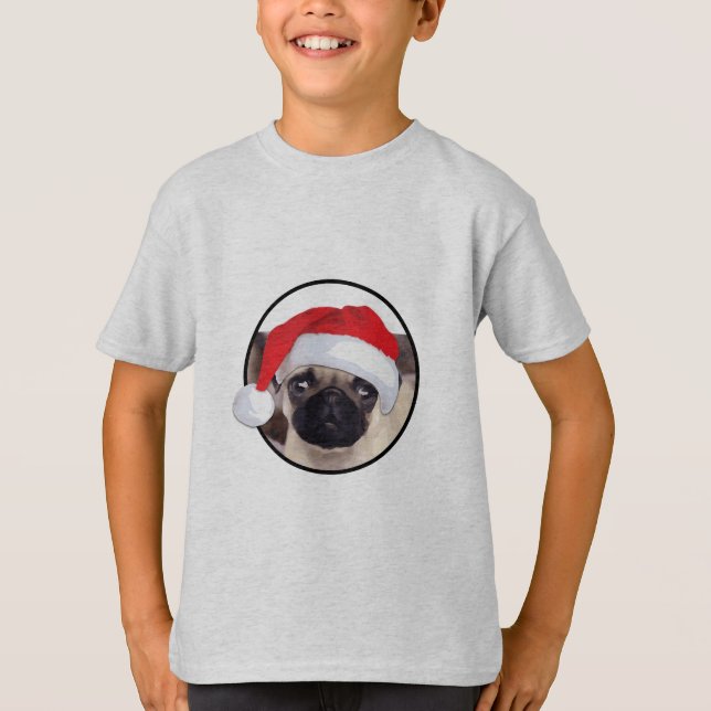 Pug navidades - Camiseta básica para niños (Anverso)