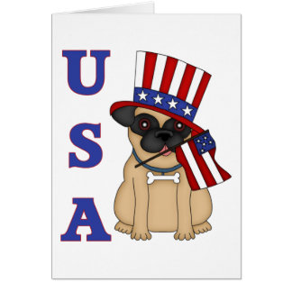 Pug Patriótico de EEUU con bandera
