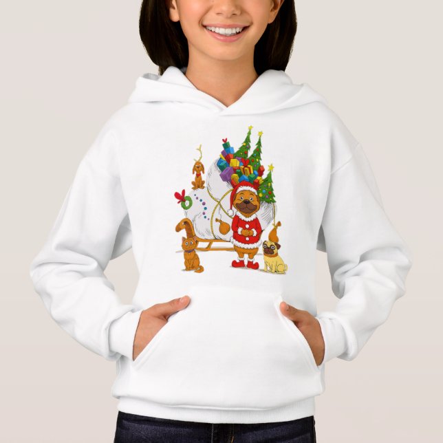 Pug Santa Navidad Trineo (Anverso)