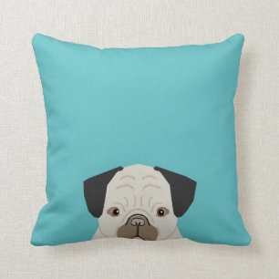 Pug tirar almohada personalizable pug regalos raza
