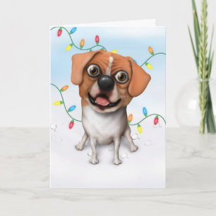 Puggle - tarjeta de Navidad