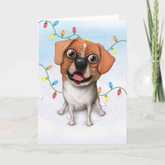 Puggle - tarjeta de Navidad