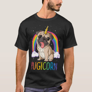 Pugicorn Pug Unicornio Camiseta Niños Mujeres Espa