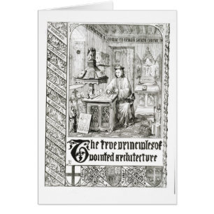 Pugin en el trabajo, frontispiece de 'principios