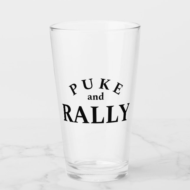 Puke and Rally Pint Glass - Gracioso Fiesta Beer G (Anverso)