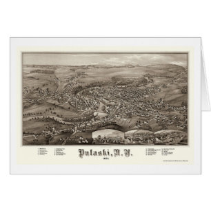 Pulaski, mapa panorámico de NY - 1885
