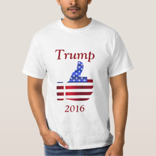 Pulgares encima de la camiseta de Donald Trump de