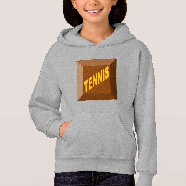 Pull à capuche acier filles  CHOCOLAT  TENNIS  (Anverso)
