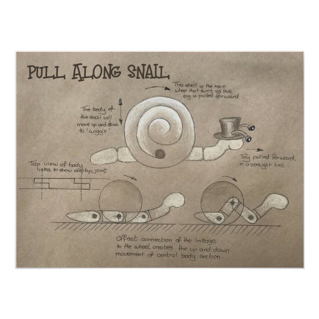 Pull Along Snail Poster (Anverso)