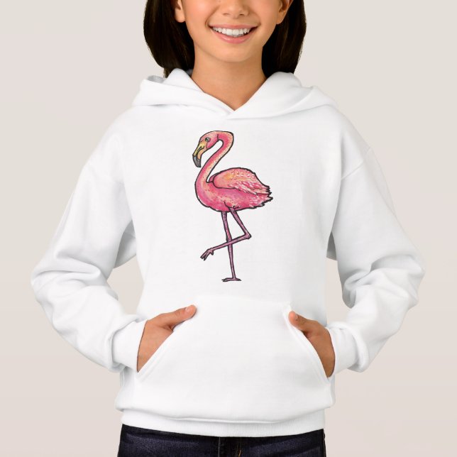 Pullover encapuchada del Chica - Flamingo (Anverso)