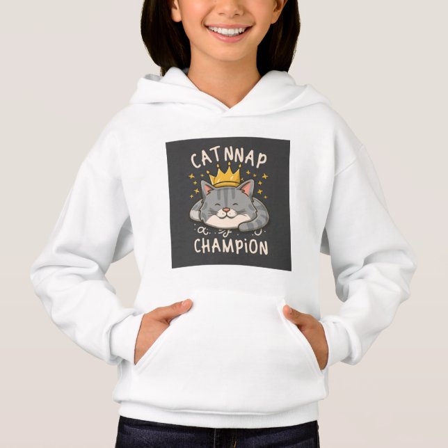 Pullover Hoodie, Chica "Campeón de la CatNap" (Anverso)