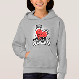 Pullover Hoodie : Mi única reina (gris)