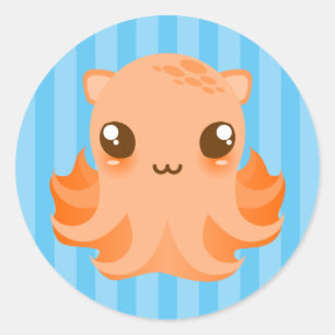 Pulpo adorable - pegatinas lindos de Kawaii