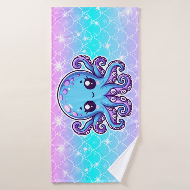 Pulpo azul lindo (Toalla de baño)