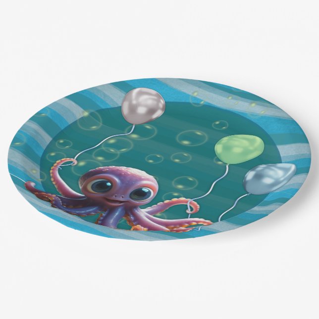 Pulpo Bebé Plato de Papel (Angular)