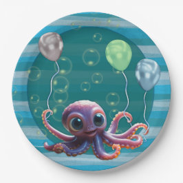 Pulpo Bebé Plato de Papel