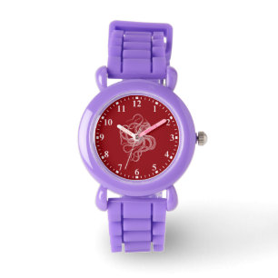 Pulpo blanco en reloj rojo