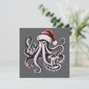 Pulpo de Navidad Gorro de Santa Fiesta de Navidad