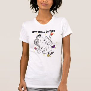 Pulpo divertido de la camiseta de pickleball para