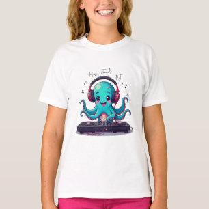 Pulpo DJ sonriente, camiseta Jungle de Música Feli
