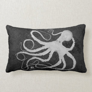 Pulpo en gris oscuro - almohada lumbar