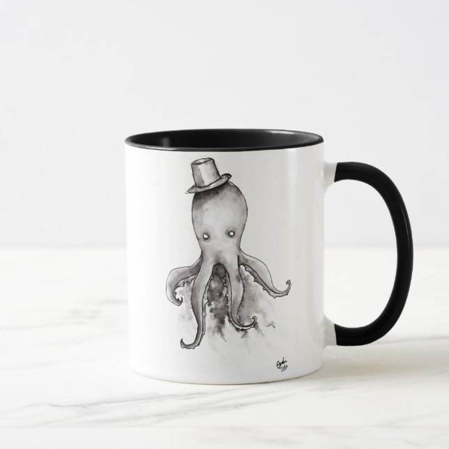 Pulpo en una taza del gorra (Derecha)