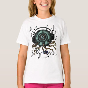 Pulpo fresco divertido en camiseta del gráfico de