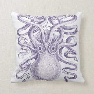 Pulpo gigante, Cojín decorativo azul y blanco de