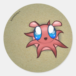Pulpo lindo en los pegatinas del lecho marino