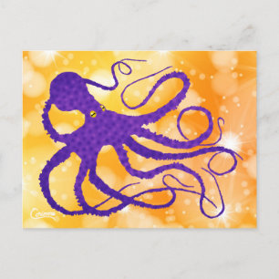 Pulpo morado - postal