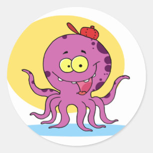 Pulpo pegatinas del rojo que llevan de un