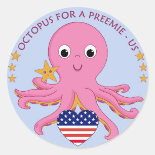 Pulpo redondo de los pegatinas para un prematuro