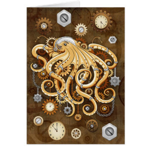 Pulpo Steampunk Retro Fantasía Mecánica