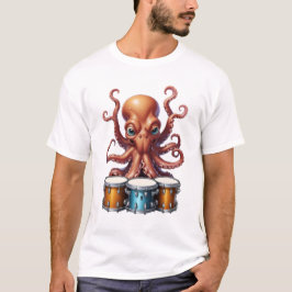 pulpo tocando tambores camiseta