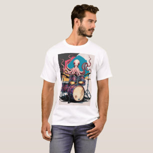 pulpo tocando tambores camiseta
