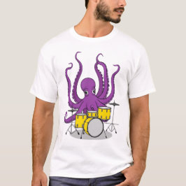 pulpo tocando tambores camiseta