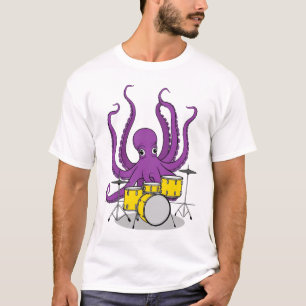 pulpo tocando tambores camiseta