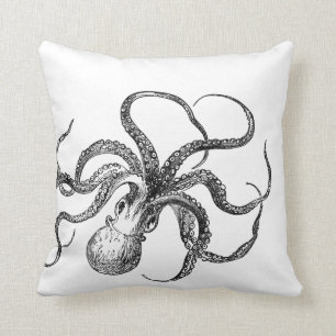 Pulpo y Caballito de Mar Almohada de acento